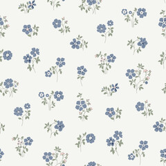 seamless floral pattern, textile pattern, fabric print in classic vintage style on light background, timeless floral, soft color flower. surface design for home textile, wallpaper pattern, print ready