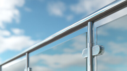 Balcony railing steel and glass, minimal design