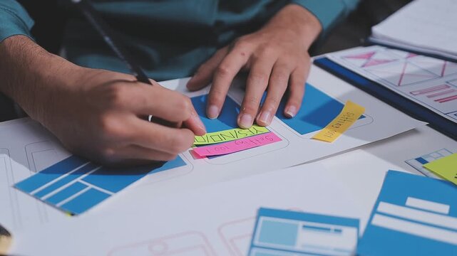 team of UI UX web designer are working together to develop mobile responsive websites. Mobile Mockup