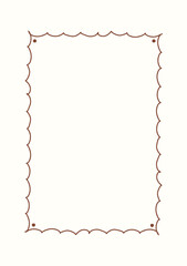 Doodle simple drawing frame border with a ribbon.eps