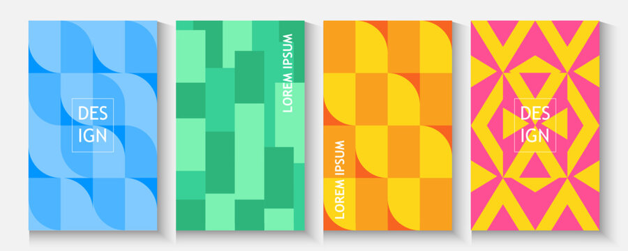 Colorful halftone gradients. Future geometric patterns. Minimal covers design poster, cover, banner ,cards background set. 
