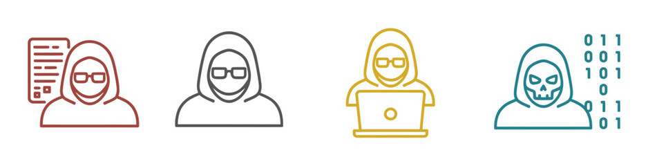 Collection of blue and teal security and protection icons on transparent background