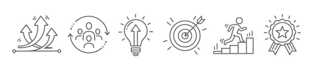 Business doodle line icon set isolated on transparent background. Hand drawn Business related elements can be used in marketing