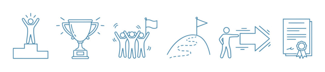 Business doodle line icon set isolated on transparent background. Hand drawn Business related elements can be used in marketing