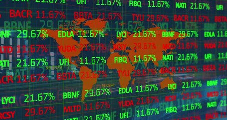 Animated video showcases global connections and stock market through digital interfaces. - Powered by Adobe