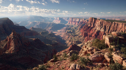 Grand Canyon Panoramic View of Eroded Rock Formations