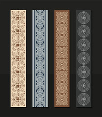 Intricate Decorative Pattern Border with Ethnic Motifs and Various Color Tones