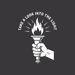 Branding line design vector illustration with red gradient background and white text, flat design graphic