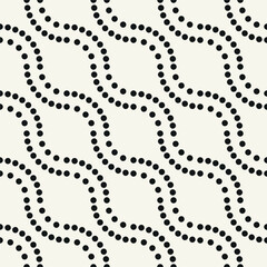 Vector seamless pattern. Modern stylish texture. Repeating geometric tiles. Dotted geometric waves. Regular basic background. Basic minimalistic ornament.