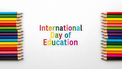 International Day of Education with Colorful Pencils.
