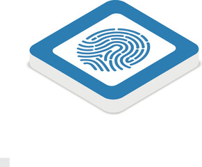 Isometric Fingerprint Scan Biometric Security Icon