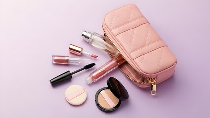 skin care concept. Top view photo of cosmetic