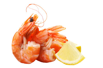 Fresh shrimp isolated on white background