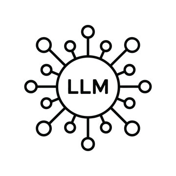 LLM Large Language Model Network Icon Artificial Intelligence Vector