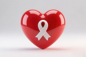 Heart icon graphic, isolated on white background, heart health awareness symbol
