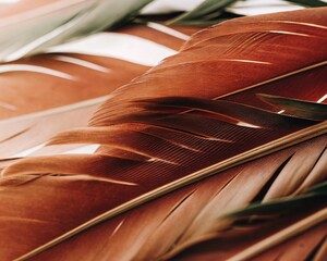 feather on black background