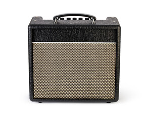 Guitar amplifier isolated on white background with texture