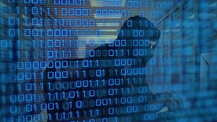 Animation of binary coding and digital tunnel