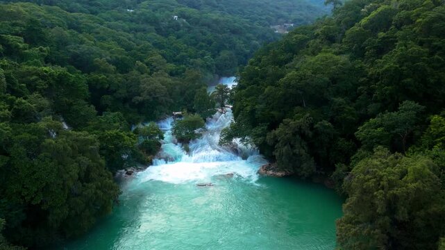 Explore micos waterfalls in ciudad valles, huasteca potosina, san luis potosi, mexico