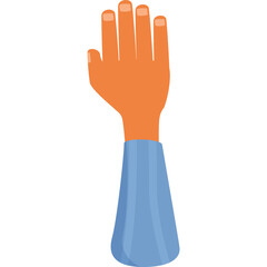 Obraz premium Raised Hand with Blue Sleeve