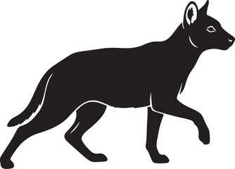 Naklejka premium Black dog running silhouette isolated on white background image