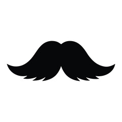 Obraz premium Black Mustache Icon Vector, Barber Hipster Vintage Moustache Symbol.
