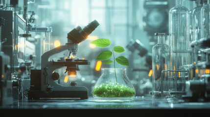 Scientific Research on Plant Growth in a Modern Laboratory