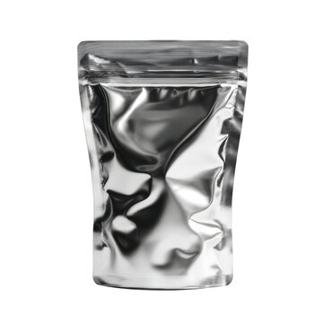 Silver pouch isolated on transparent background