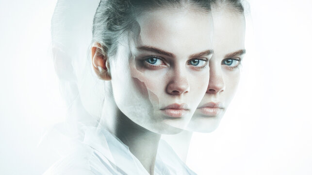 Conceptual Portrait of a Woman with a Fragmented Identity
