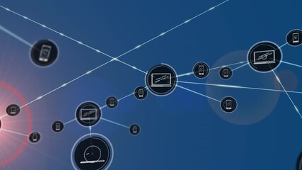 Animated global network connections with digital interface concept video. - Powered by Adobe