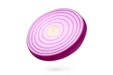 Half Red Onion Slice on transparent background for fresh ideas design.