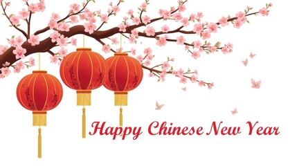 Celebrating chinese new year with lanterns