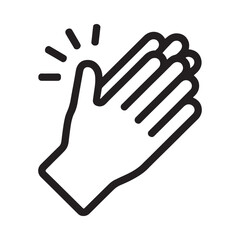 Obraz premium A simple black and white illustration of hands clapping in applause
