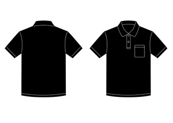 ポロシャツ　黒　半袖　胸ポケット