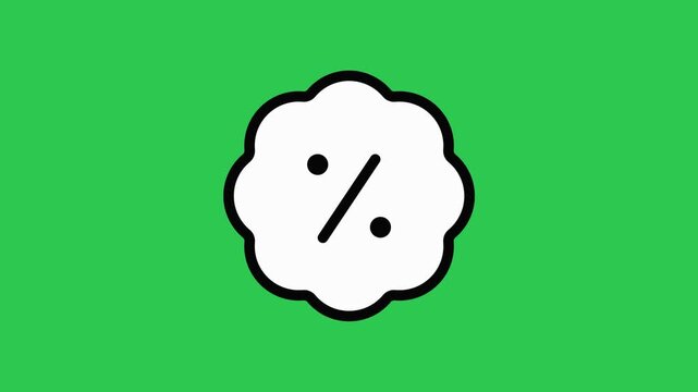 A video showcasing a simple white flower shape on a green background