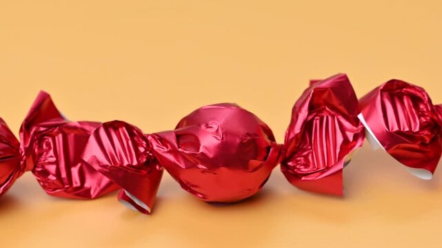 video of chocolates in red wrappers
