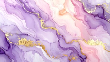 ゴールドが煌めく紫色の抽象インクテクスチャ背景Abstract Purple Ink Texture Background with Shimmering Gold
