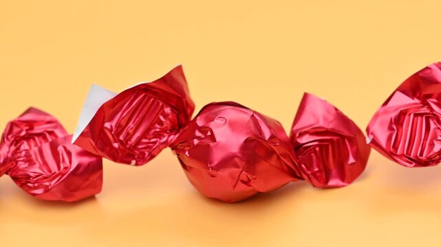 video of chocolates in red wrappers