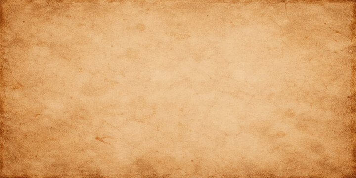 A blank vintage parchment background featuring a stained brown grunge texture with a worn antique surface and aged yellow pattern for a retro aesthetic
