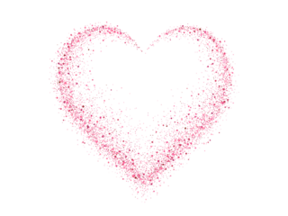 Pink glitter heart frame. Sparkling symbol of love.