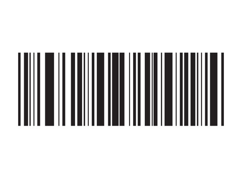 Barcode isolated on white background. Code stripes sticker, Barcode labels, customers qr code, Simple fake bar code icon.
