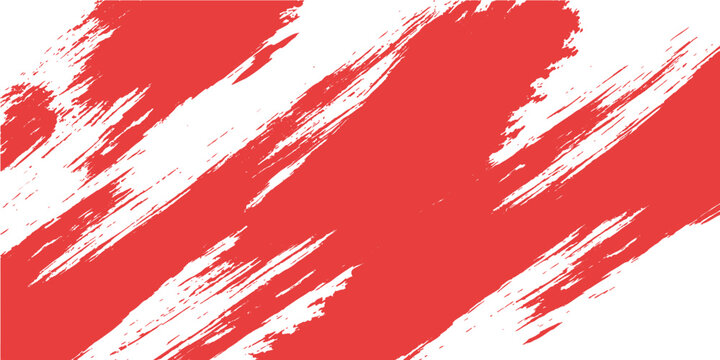 Red grunge watercolor background featuring artistic paint splashes and ink splatters with a dirty brush texture in a bloody red design pattern for a decorative wallpaper illustration