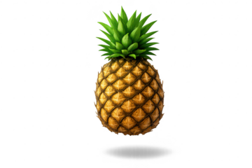 Close up of a Pineapple with a transparent background for designs.