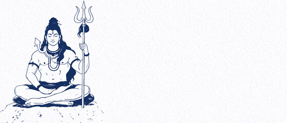 Hindu God Shiva in Dhyana Mudra meditation