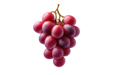 Fototapeta premium Juicy bunch of red grapes with transparent background, healthy fruit.