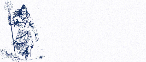 Mahadev walking in water