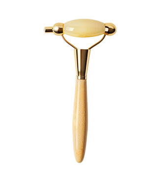 Luxurious jade facial roller for relaxing massage and skincare isolated on transparent background