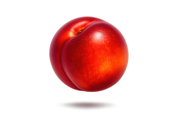 Obraz premium Isolated shiny nectarine with transparent background studio shot closeup