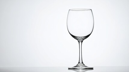 stemware. Crystal clear wine glass with elegant stemware on pure white background. bar promotions, beverage menus, designed for product packaging and bar promotions, used by account managers.