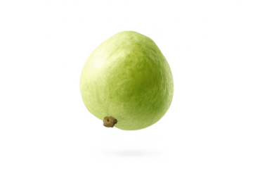 Fresh green guava fruit on transparent background, isolated and natural.